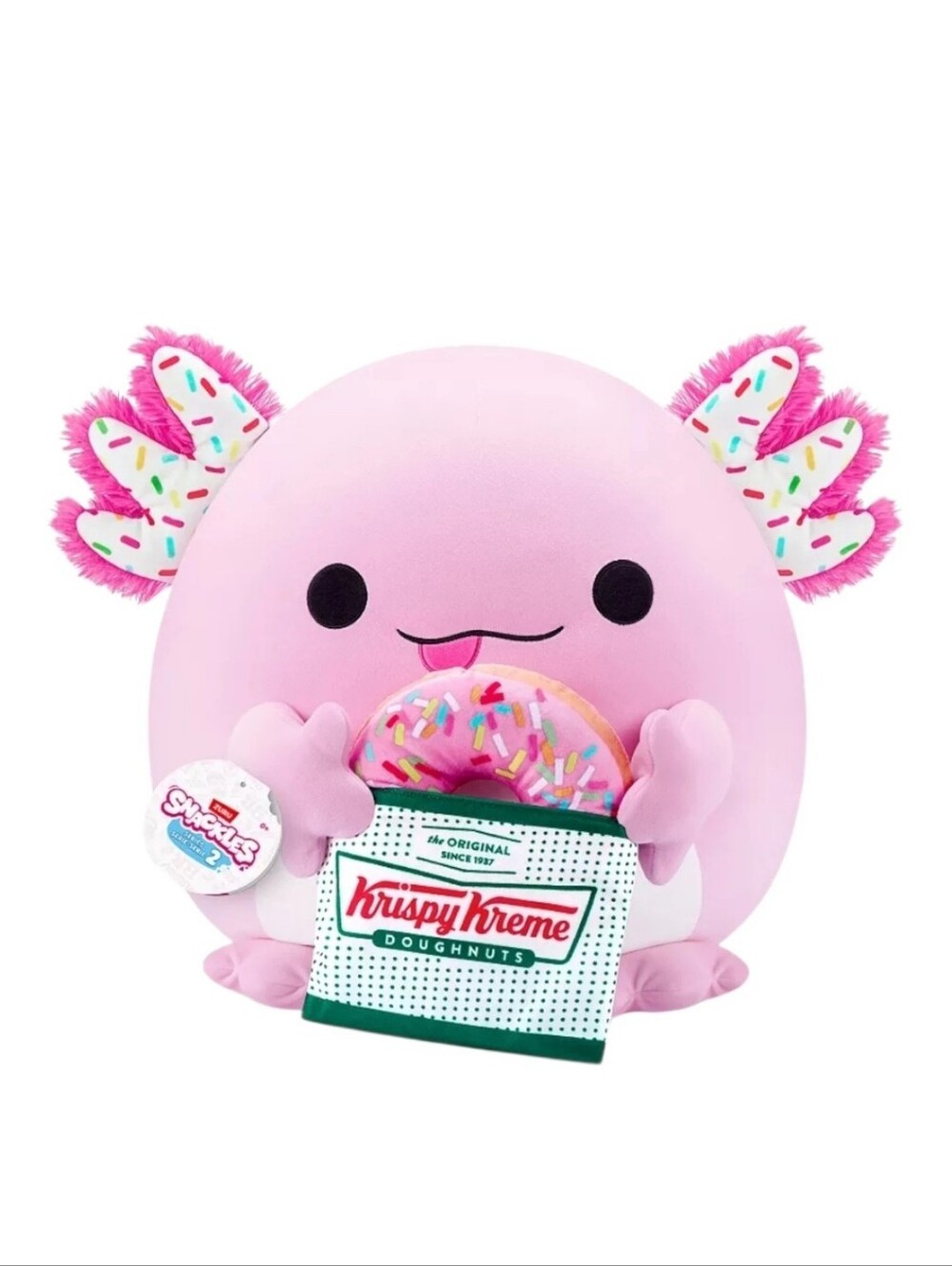 ZURU Snackles Series 2 Abbie Axolotl Krispy Kreme Plush Super Sized NWT